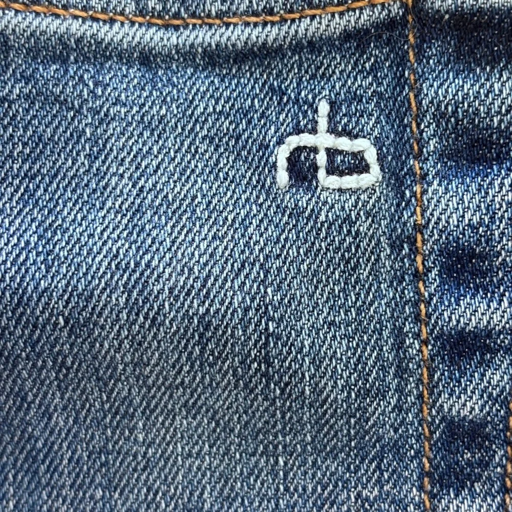 rag & bone Dre Slim Boyfriend Jeans Medium Wash Indigo Size 24 Low Rise Stretch